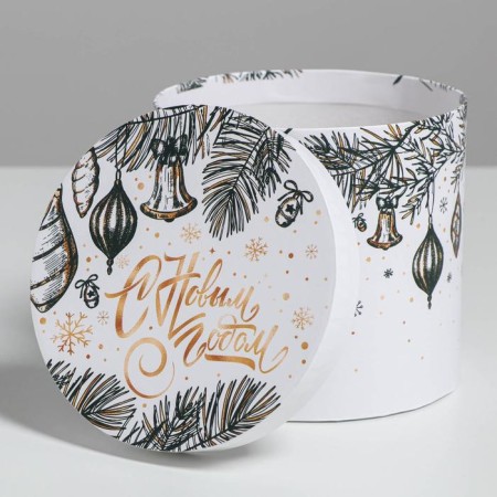 A set of gift boxes 5 in 1 “white gold”, 13 x 14–19.5 x 22 cm, New Year-6