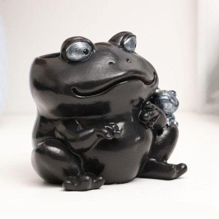 Figure Kashpo "Frogs" Black-Serebro, 9cm-2