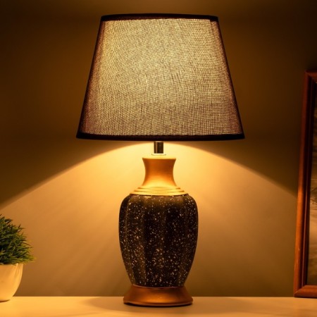 Housing table "Housing" 1x40W E14 black/gold 22x22x38cm-1