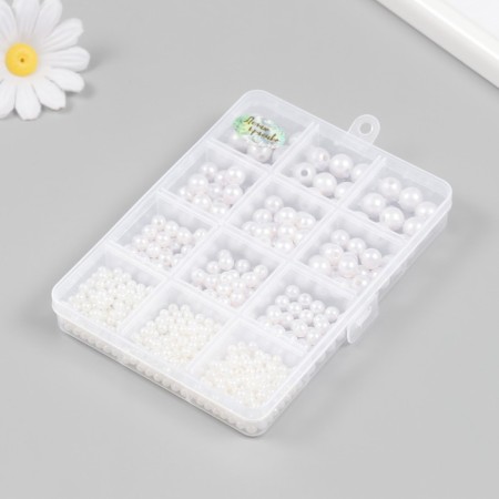 Beads in the box "Pearls" 12 divisions 10x13.5x1.8 cm-2