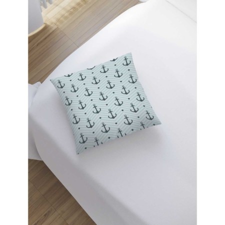 Decorative pillowcase "Zigzags with anchors", on a zipper, size 45x45 cm-1