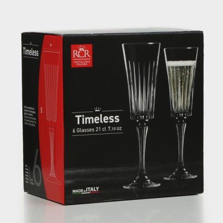 A set of fuepers for champagne RCR Timeless, 210 ml, crystal glass, 6 pcs-7