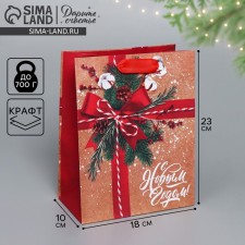 Craft vertical package “To you with a gift”, MS 18 x 23 x 10 cm, New Year