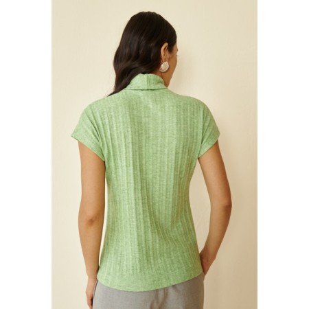 Women's turtleneck with short sleeve Eliseeva Olesya, size 56, green color-1