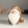 Polystone candlestick for 1 candle "Santa Claus in a gold cap with patterns" 18x9.5x13 cm