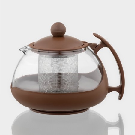 Glass teapot “Fantasy”, 750 ml, with metal sieve, color mix