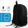 School backpack, 2 lightning departments, 3 pockets, black/blue color