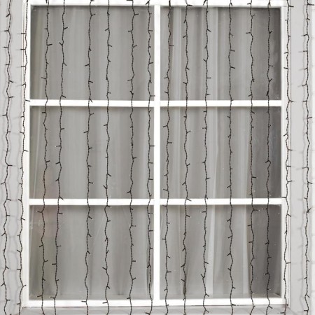 Garland "Curtain" 2 × 3 m, IP44, UMS, dark thread, 760 LED, warm white glow, white flicker, 220 V-1