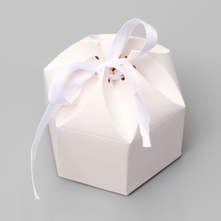Folding box for sweets, cakes with tape, white, 6 x 6 x 4 cm-1