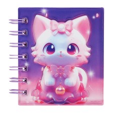 Notebook Gift Book on the crest 80l, line, color block, PVC Cat cover 3D (10x10.5cm) 10539