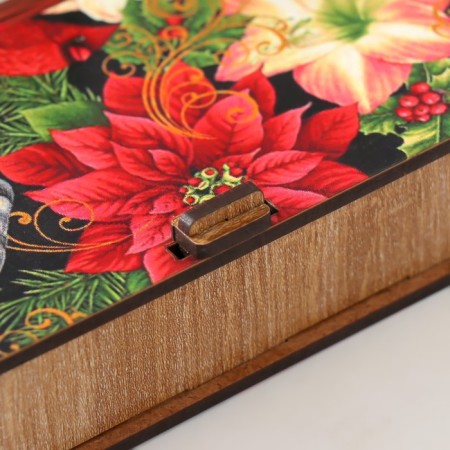 Casket "Poinsettia Flower" 17x8.5 cm-1