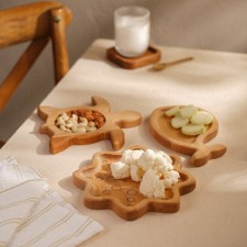 Набор детской деревянной посуды Sima-Land Home WaterLife, 3 предмета: кит 20×12,5 см, черепаха 20×19,5 см, морская звезда d=20 см, подарочная коробка