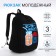 Young backpack from textiles on lightning, 3 pockets, black color