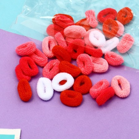 Hair elastic band "Mahrushka" (set 40 pcs) delicate assorted, 2 cm, mix