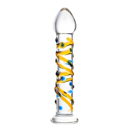 Unrealistic phallimitator Sexus Glass, glass, transparent, 17.5 cm-2