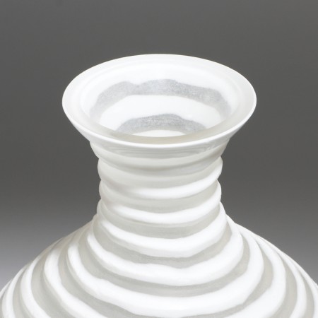 Vase for flowers "Arkady" made of glass, white 39.5 x 19 x 19 cm-2