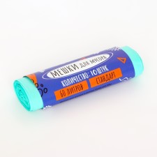 Garbage bags in the roll PSD 60l, turquoise, 18 μm 10 pcs 58 x 62 cm