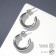 Room earrings "Line" semicircle, color silver, d = 2 cm