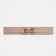 Women's belt, width 3.7 cm, metal buckle, beige color
