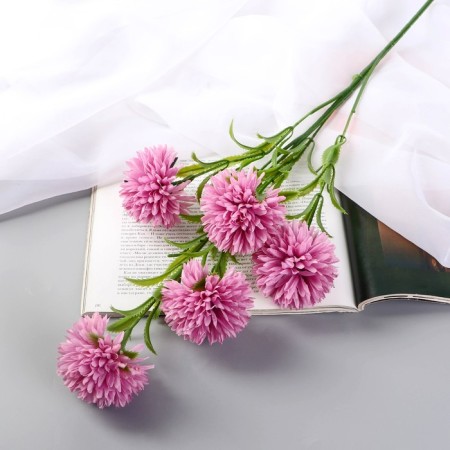 Artificial flowers "chrysanthemum pompom" d-6 cm 80 cm, lilac