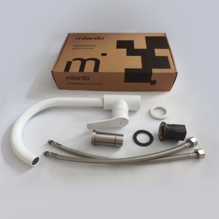 MILARDO MILARDO M01WTJ05 kitchen mixer, pour 182 mm, white matte-4