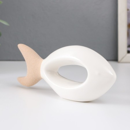 Souvenir ceramics "fish" sand-white 17x3.8x5.8 cm-3