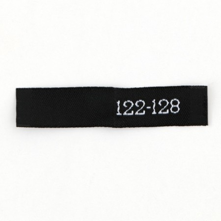 Textile strip "122-128", 5 x 1.1 cm, black color-3