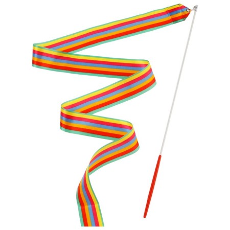 Ribbon for rhythmic gymnastics with a stick Grace Dance, 6 m, color Rainbow-2