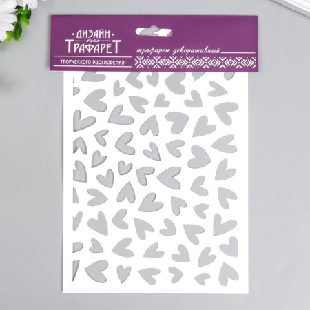 Plastic stencil "hearts" 24x16 cm-2