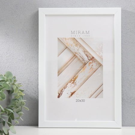 Photo frame Plastic "Mira" 20x30 cm, 641861 White (plastic screen)