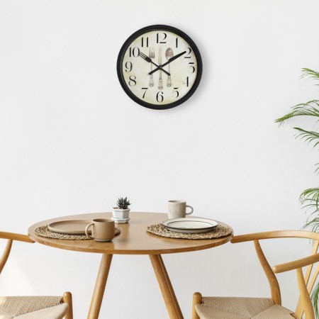 Wall clock, series: kitchen, "serving", smooth move, D-20 cm-3