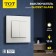 TOT GLOSSY GLASS, 10 A, 2 keys, hidden, glass, white