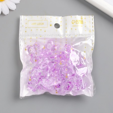 Decor for creativity Plastic "Bear" Lilac set 25 pcs 1.8x1.5x1 cm-4