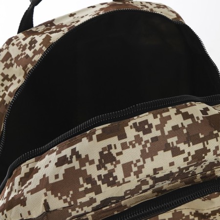 Tourist backpack on lightning, with an increase, 6 outer pockets, beige/brown color-8