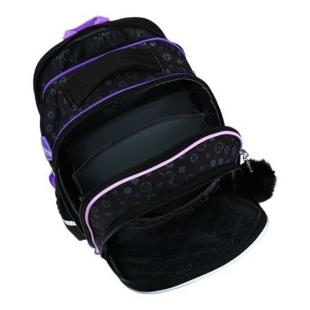 School backpack 37 x 28 x 13cm, ergonomic back, Across 557, black-7