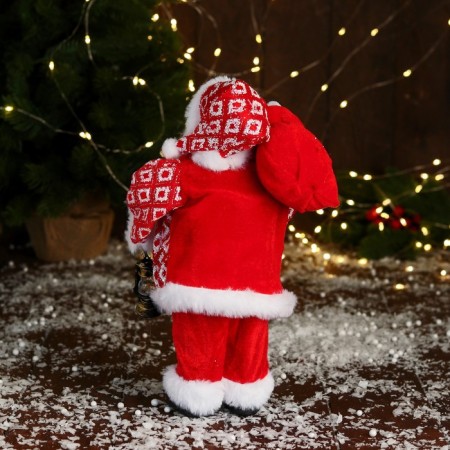 Santa Claus "In a suit with ornaments" 28 cm, red-2