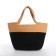Female wicker bag without fastening, black/beige color