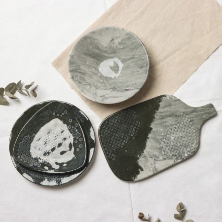 Ceramic “Stone” ceramic dish, 29.7x17.5 cm, gray color-7