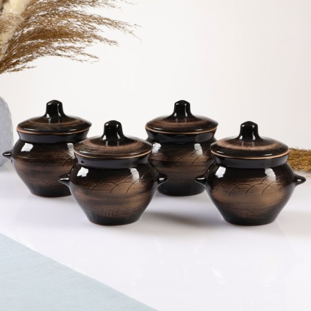 Set of pots "Gift" 4x0.5l, old man (book with recipes as a gift)