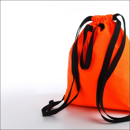 A bag for shoes with a pocket, textura, orange color-3