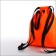 A bag for shoes with a pocket, textura, orange color