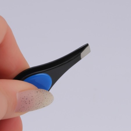 Pinzet begged, narrow, with a rubber insert, 9.5 cm, color mix-2