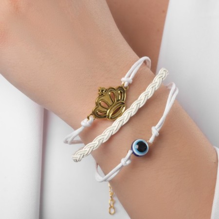 Bracelet-co-wrapping “Talisman protection” crown, blue-white color with black gold, l = 16 cm-3