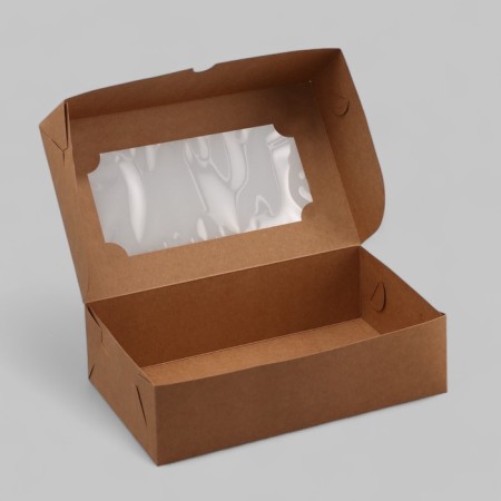 Folding box with a window for marshmallows, craft, 25 x 15 x 7 cm-2