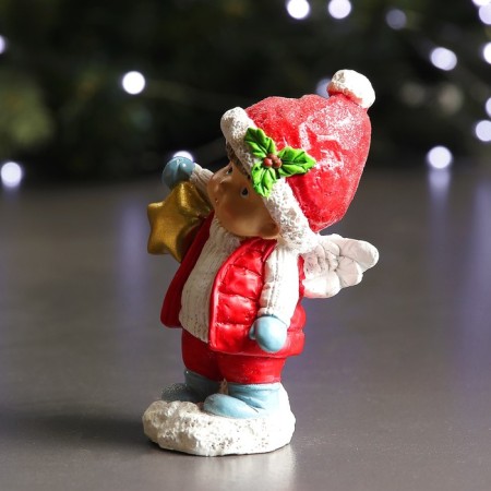 Figure "Boy with a star" Red 7x6x12cm-1