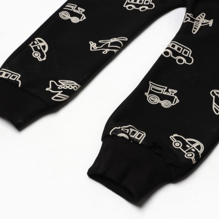Pants for a boy, black color, height 92 cm-2