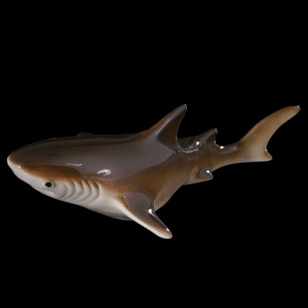 Surveillae "Shark", small, 14 × 6 × 3 cm, handmade, porcelain-1