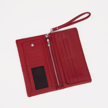 Women's wallet on magnets, red color-3