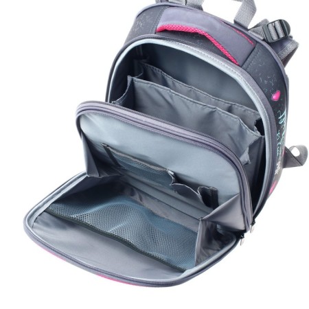 School backpack 38 x 30 x 16 cm, ergonomic back, stavia "cat is always right", gray-8