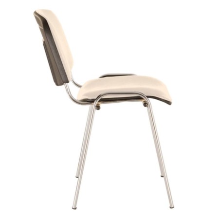 Stool for personnel and visitors to Brabix ISO CF-001, chrome frame, leatherette beige-2